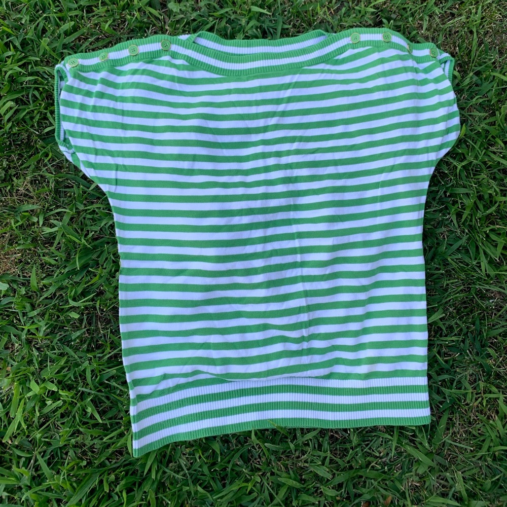 Green and white striped Talbots Sweater